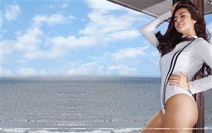 Sana Saeed looks stunning in a white monokini